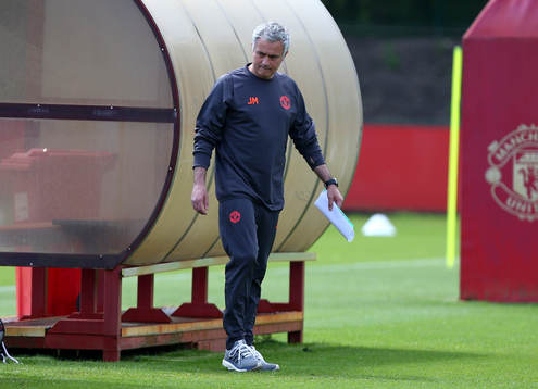 Jose Mourinho, Manager of Manchester United arrives prior