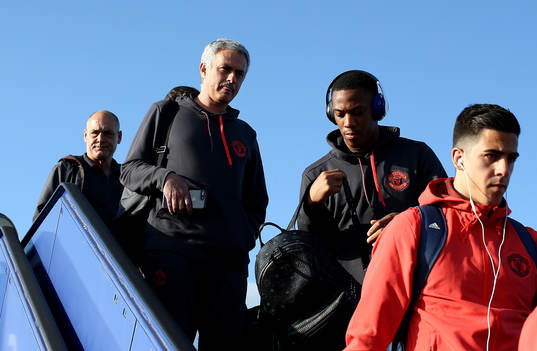 In this handout image provided by UEFA,  Manchester United