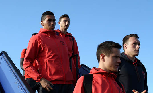 In this handout image provided by UEFA,  Chris Smalling of