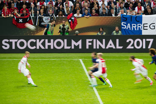 LED-skylt med texten Stockholm Final 2017