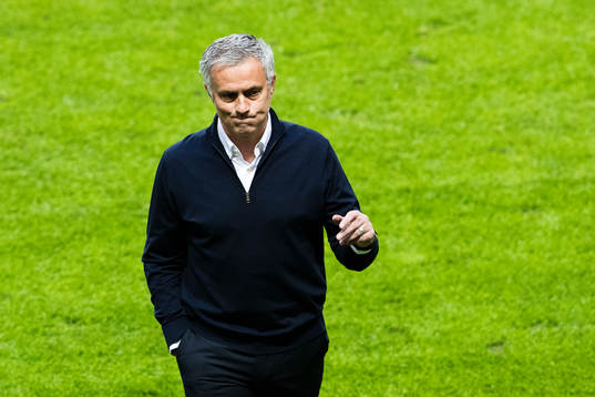 Manchester Uniteds tränare José Mourinho innan finalen i