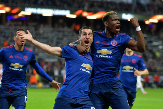 Manchester Uniteds Henrikh Mkhitaryan, målskytt till 0-2,