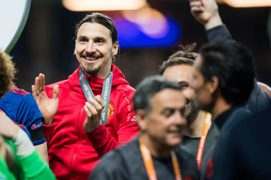 Manchester Uniteds Zlatan Ibrahimovic jublar