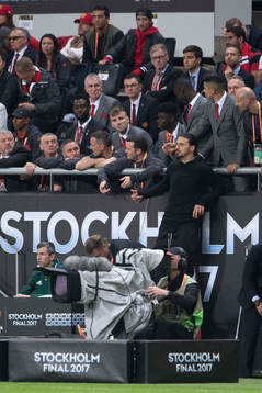 Manchester Uniteds Zlatan Ibrahimovic vid planen