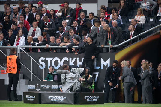 Manchester Uniteds Zlatan Ibrahimovic vid planen