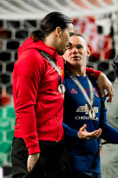 Manchester Uniteds Zlatan Ibrahimovic och Wayne Rooney