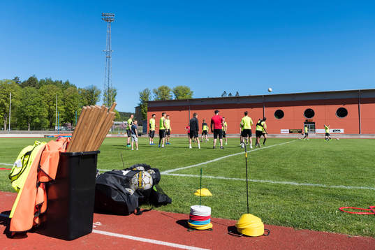 Spelarna värmer upp