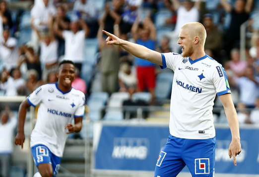 Norrköpings Kalle Holmberg jublar