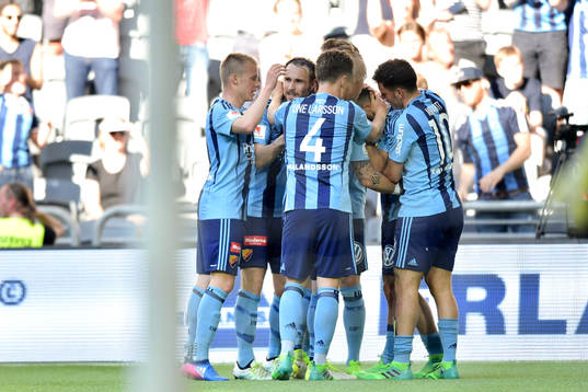 Djurgårdens spelare jublar