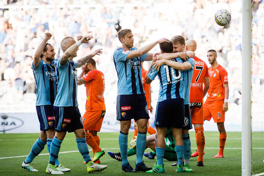 Djurgårdens spelare jublar