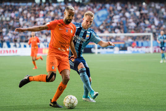 AFC Eskilstunas Ferid Ali och Djurgårdens Gustav Engvall