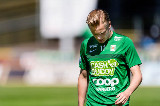 Varbergs Billy Nordström före fotbollsmatchen i