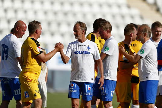 Jubileumsmatchen i fotboll mellan veteraner i Norrköping