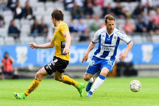 IFK Göteborgs Tobias Hysen och Elfsborgs Jörgen Horn