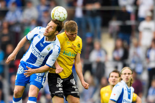 IFK Göteborgs Tobias Hysen och Elfsborgs Joakim Nilsson