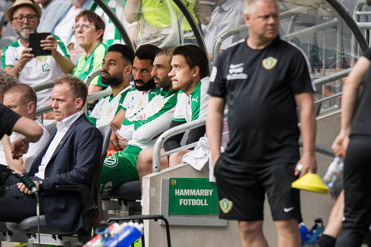 Hammarbys Kennedy Bakircioglu och tränare Jakob Michelsen