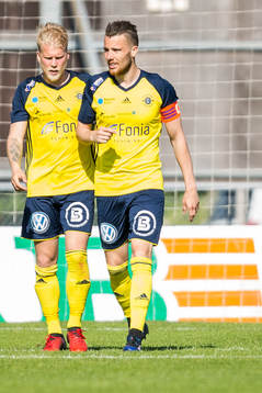 Ängelholms Kristoffer Robin Jeppsson och Aaron Jones deppar