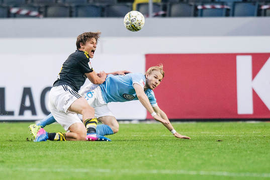 s Simon Thern och Malmö FFs Oscar Lewicki