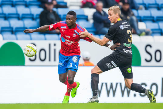 Helsingborgs Oke Akpoveta och Syrianskas Mattias Liljestrand