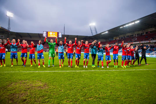 Helsingborgs spelare jublar