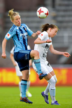 Djurgårdens Katrin Schmidt och Eskilstunas Petra Andersson