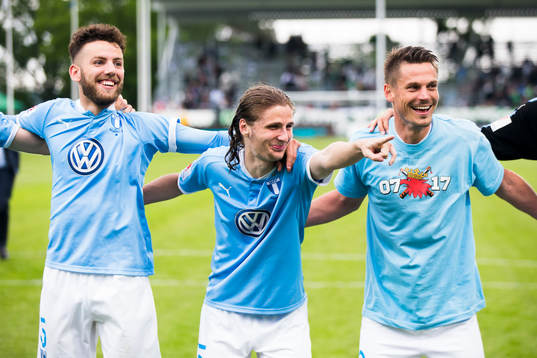 Malmö FFs Erdal Rakip, Pawel Cibicki och Markus Rosenberg