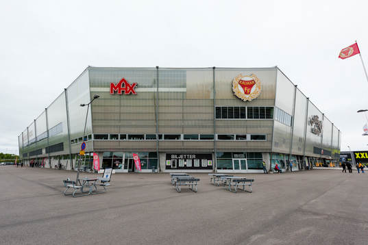 Generell vy på Guldfågeln arena före fotbollsmatchen i