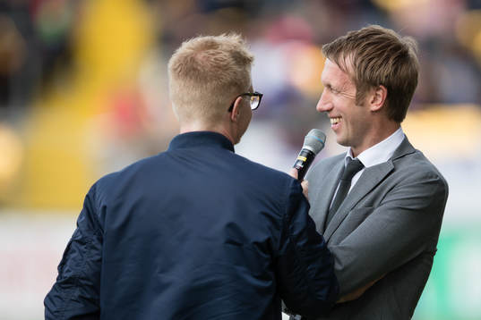 Östersunds tränare Graham Potter blir intervjuad innan