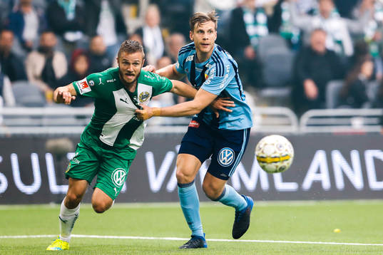 Hammarbys Mats Solheim och Djurgårdens Niklas Gunnarsson