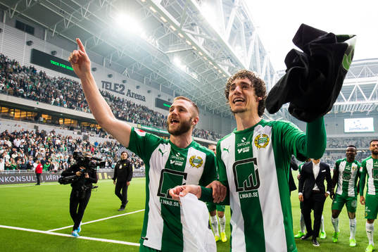 Hammarbys Mats Solheim och Romulo Cabral Pereira Pinto
