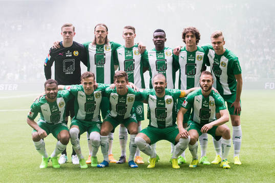 Hammarbys startelva innan fotbollsmatchen i Allsvenskan