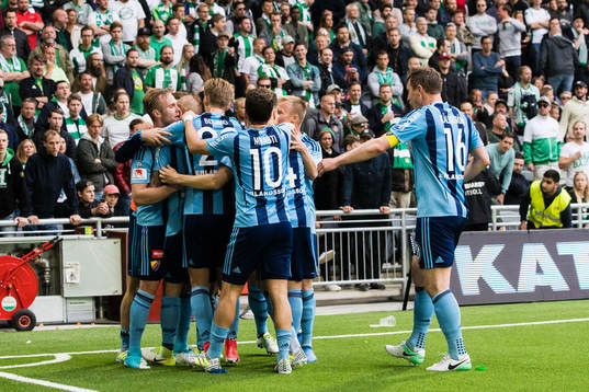 Djurgårdens spelare jublar