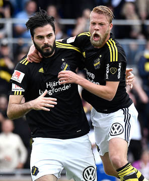 Denni Avdic och Daniel Sundgren jublar