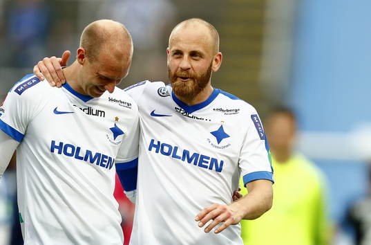 Norrköpings Andreas Johansson och Daniel Sjölund jublar