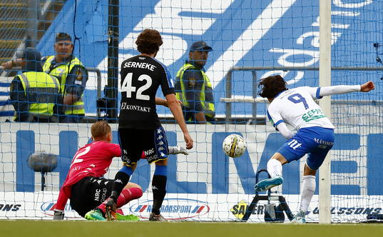 Mål 1-0 av Norrköpings David Moberg Karlsson