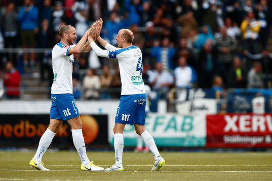 Norrköpings Jón Gudni Fjóluson och Andreas Johansson