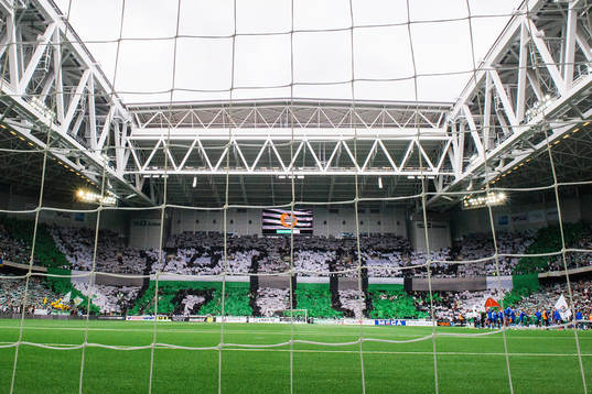 Hammarbys supportrar med ett tifo