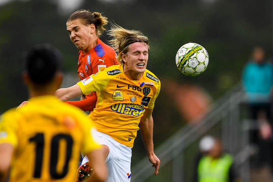 Helsingborgs Charlie Weberg och Falkenbergs Viktor Götesson