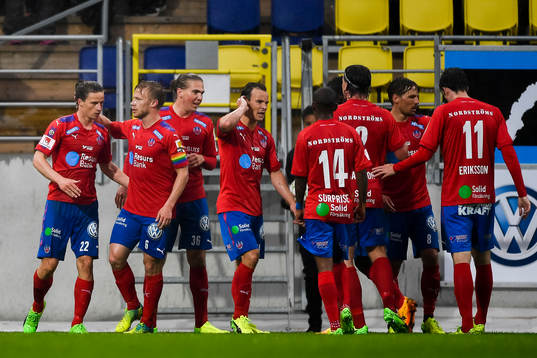 Helsingborgs spelare jublar