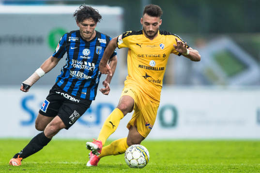 Halmstads Sead Haksabanovic och Sirius Ian Sirelius