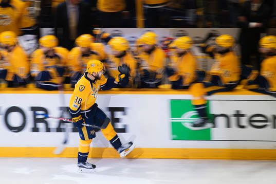 Nashvilles Viktor Arvidsson jublar