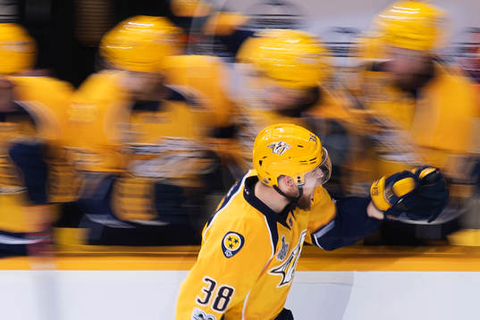 Nashvilles Viktor Arvidsson jublar