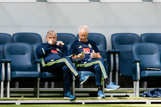 Sveriges Team manager Lars Richt och läkare Anders Valentin