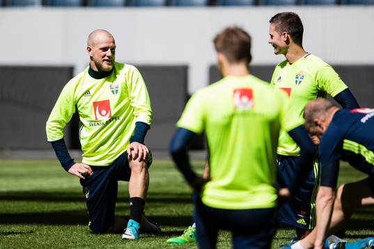 Sveriges John Guidetti och Mikael Lustig