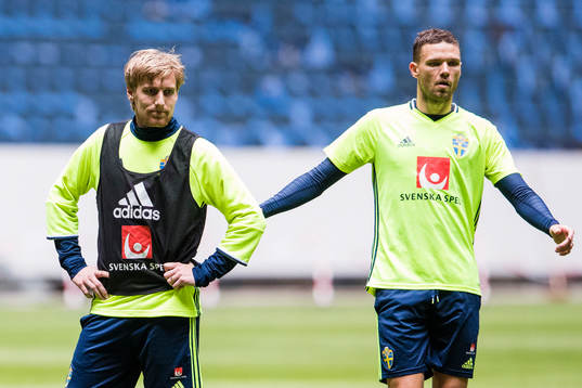 Sveriges Emil Forsberg och Marcus Berg