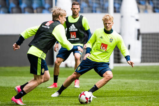 Sveriges Emil Forsberg, Marcus Berg och Oscar Hiljemark