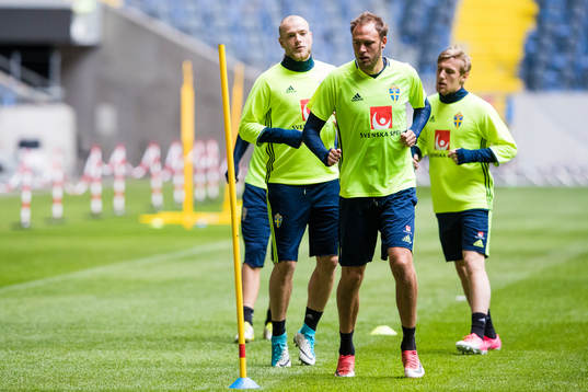Sveriges John Guidetti, Andreas Granqvist och Emil Forsberg