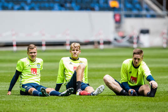 Sveriges Viktor Claesson, Filip Helander och Pontus Jansson