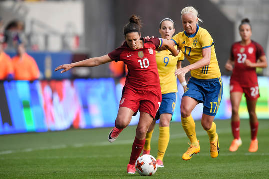 s Carli Lloyd och Sveriges Caroline Seger