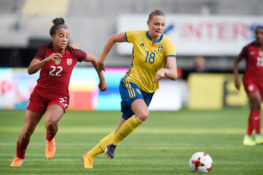 s Mallory Pugh och Sveriges Fridolina Rolfö